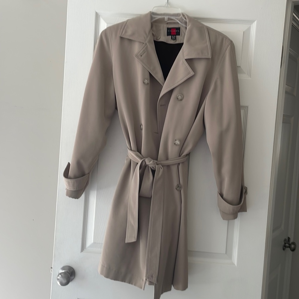Gallery Beige Trench Coat with Tie Belt
